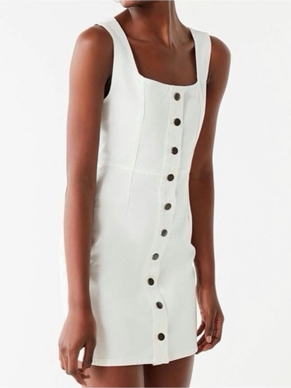 Urban Outfitters White Button-Down Mini Dress